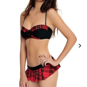 Red & Black Plaid Bikini sz xl